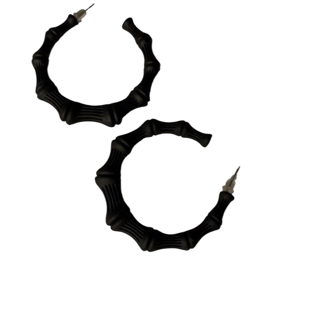 Elegant Black Hoop Earrings